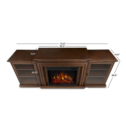 Real Flame Frederick 72-inch Electric Fireplace TV Stand - Chestnut Oak