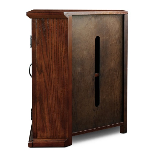 Leick Furniture Leaded Glass 50" Corner TV Stand in Burnished Oak