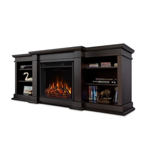 Real Flame Fresno TV Stand Electric Fireplace in Dark Walnut