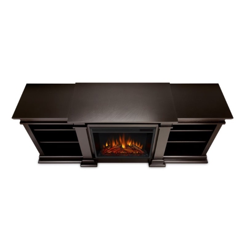 Real Flame Fresno TV Stand Electric Fireplace in Dark Walnut