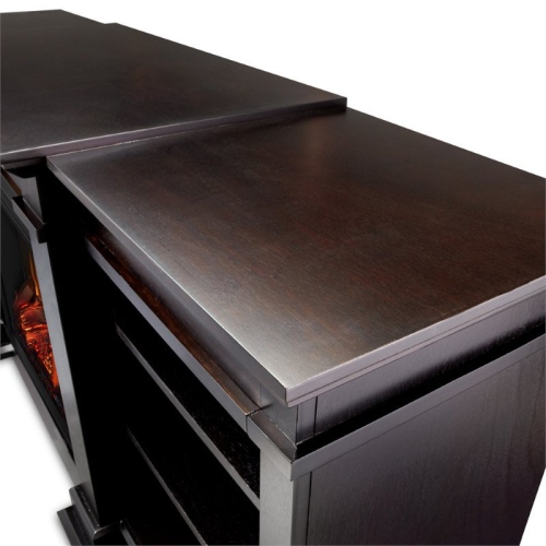 Real Flame Fresno TV Stand Electric Fireplace in Dark Walnut