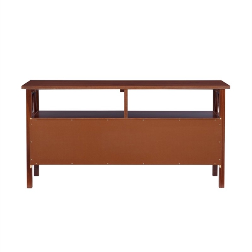 Linon Titian Wood Entertainment TV Stand in Brown