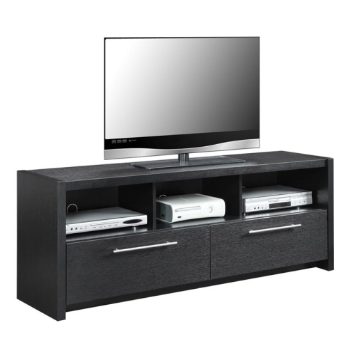 CONVENIENCE CONCEPTS  Newport Marbella 60-Inch Tv Stand With Cabinets And Shelves In Wood Finish In Black