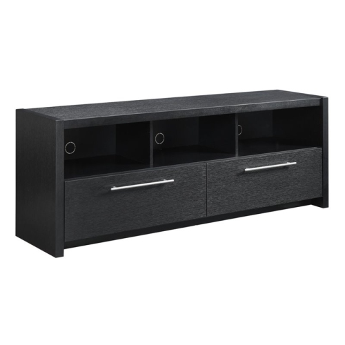 Newport Marbella 60-inch TV Stand with Cabinets and Shelves in Black Wood Finish