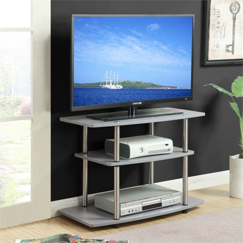 CONVENIENCE CONCEPTS  Designs2Go 32" Three-Tier Tv Stand In Wood Finish In Gray