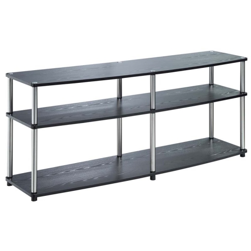 Convenience Concepts Designs2Go 60" 3 Tier TV Stand in Black Wood Finish