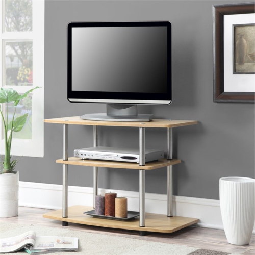 CONVENIENCE CONCEPTS  Designs2Go 32" Three-Tier Tv Stand In Light Oak Wood Finish