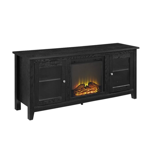 WALKER EDISON 58" Mdf Traditional Electric Fireplace Tv Stand - Black