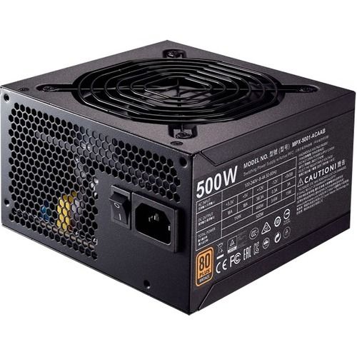 Cooler Master Silent MWE 500 Watt 80 Plus Bronze Certified Power Supply with Sleeved Cables