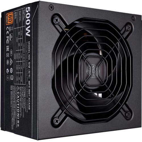 Cooler Master Silent MWE 500 Watt 80 Plus Bronze Certified Power Supply with Sleeved Cables