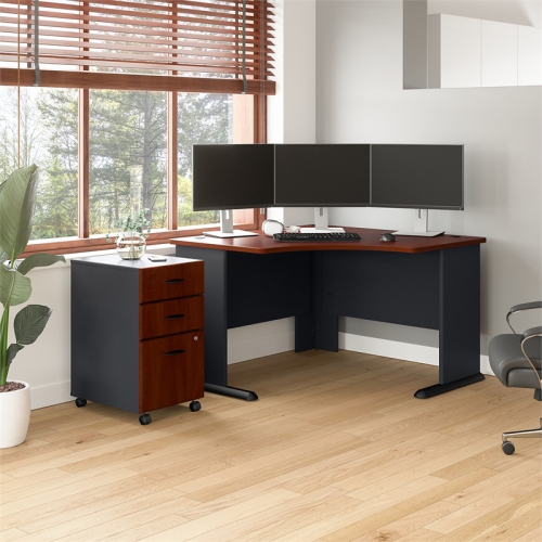 Series A 48" Corner Computer Desk in Hansen Cherry - Engineered Wood