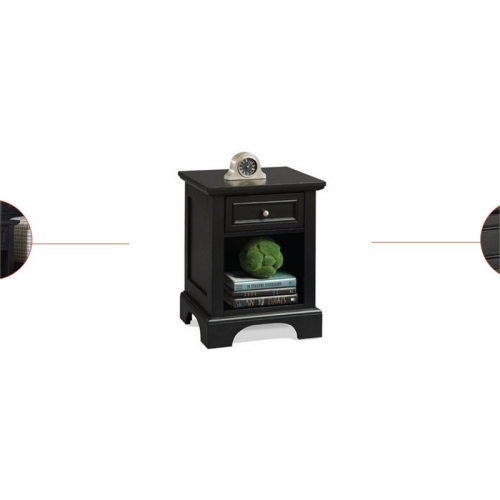 Homestyles Bedford Wood Nightstand in Black