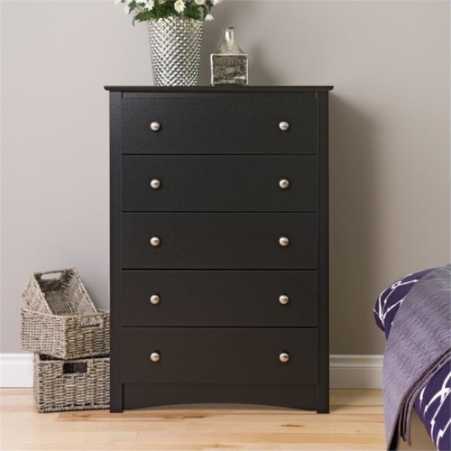 Prepac Sonoma 5 Drawer Chest in Black