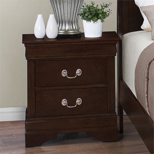 Coaster Louis Philippe 2 Drawer Wood Nightstand in Cappuccino