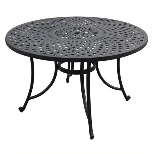 Crosley Furniture Sedona 48" Aluminum Dining Table in Charcoal Black