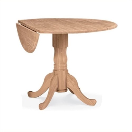 INTL CONCEPTS International Concepts Unfinished Wood 42" Dual Drop Leaf Casual Dining Table