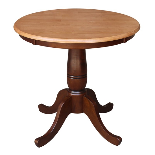 INTL CONCEPTS International Concepts 30" Round Dining Table In Cinnamon / Espresso