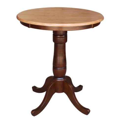 INTL CONCEPTS International Concepts 30" Round Counter Height Dining Table In Cinnamon / Espresso