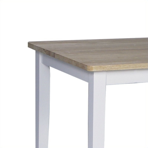 International Concepts Square Casual Dining Table in White and Natural Finish