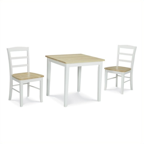 International Concepts Square Casual Dining Table in White and Natural Finish
