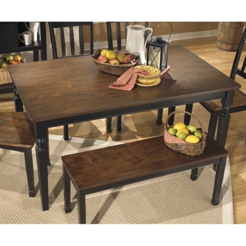 Ashley Owingsville Rectangular Dining Table in Black and Brown