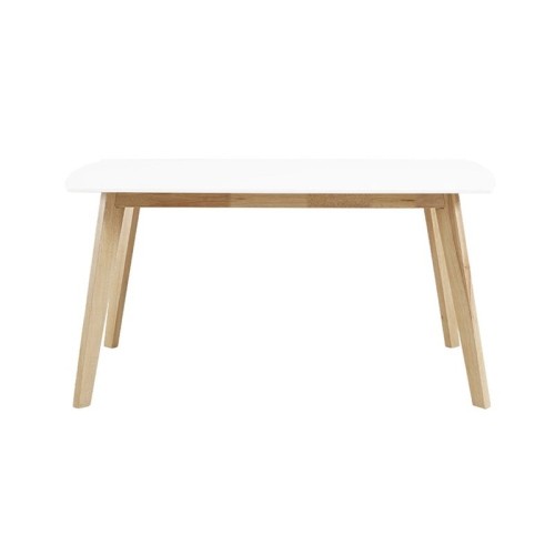 WALKER EDISON  " 60"" Dining Table In And Natural" In White It's hard to find unique simple modern styles like this and I like it