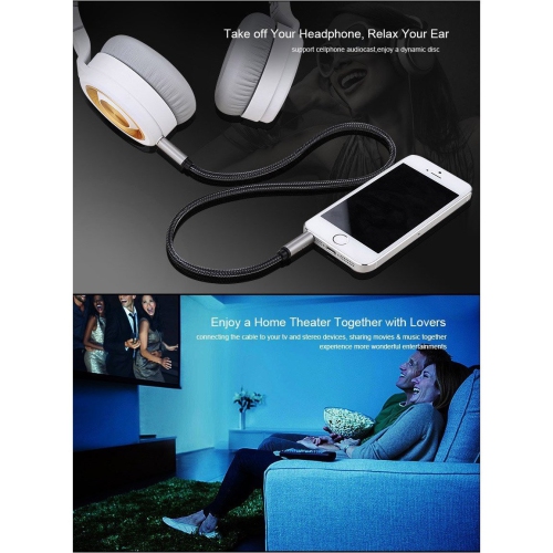 SA-10603 3.5mm Male to Male Auxiliary Aux Stereo Professional HiFi Cable with Silver-Plating Copper Core, Gold Plated