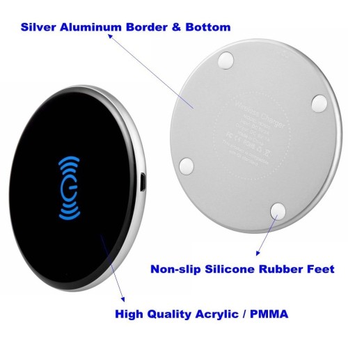 Wireless Charging Pad For iPhone 8, iPhone 8 Plus, iPhone X Samsung Galaxy Note8, S7, S7 Edge, S6 Edge Plus, S8, S8 Plus