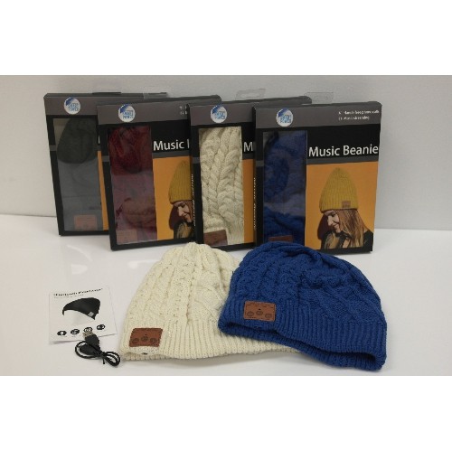 Bluetooth 4.1 Hands-free Stereo Music Double Layer Beanie White