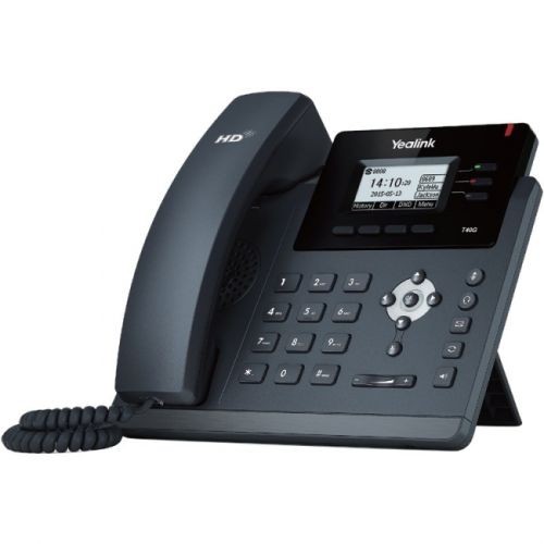 YEALINK  Sip-T40G Ip Phone - Cable - Wall Mountable, Desktop - In Black