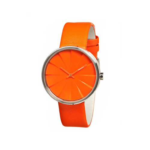GIORGIO FEDON  1919 Fdah001 Turbine Dial Leather Men's Watch In Orange