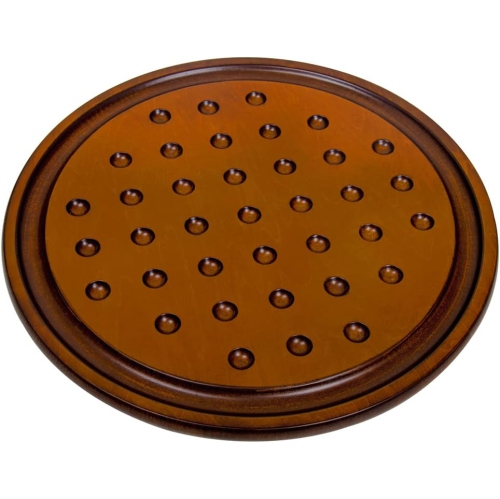 Mahogany Wooden Finish Authentic Handmade Solitaire Board Game Set with 36 Natural Marbles