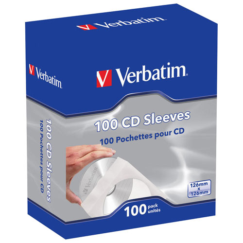 Verbatim 100-Pack CD u0026 DVD Sleeves (49976)