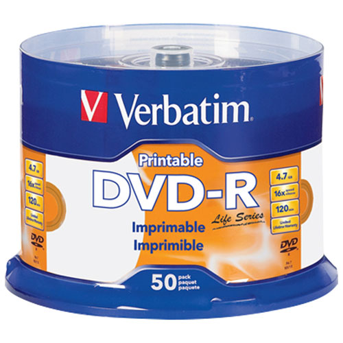 Verbatim 4.7GB 16X DVD-R Spindle - 50-Pack