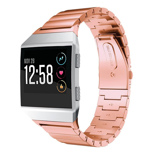 STRAPSCO  Modern Stainless Steel Mesh Band Strap for Fitbi Ionic In Rose In Gold