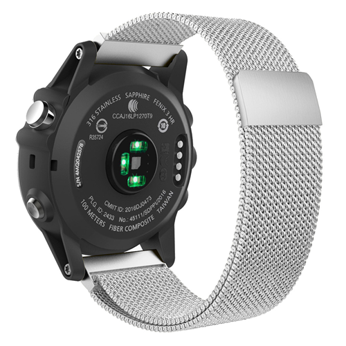 StrapsCo Milanese Mesh Bracelet for Garmin Fenix 5X & Fenix 3 in Silver