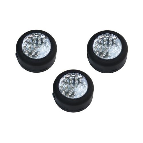 3-Pack 24 Head LED Ultra Bright Rubber Puck Lights