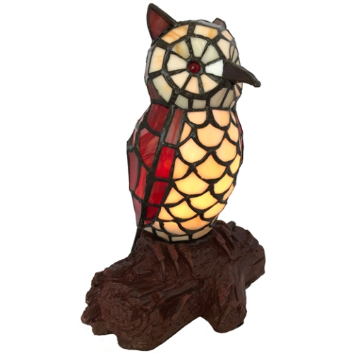 W2t Tiffany Desk Lamp Stained Glass Baroque Art Owl On Tree