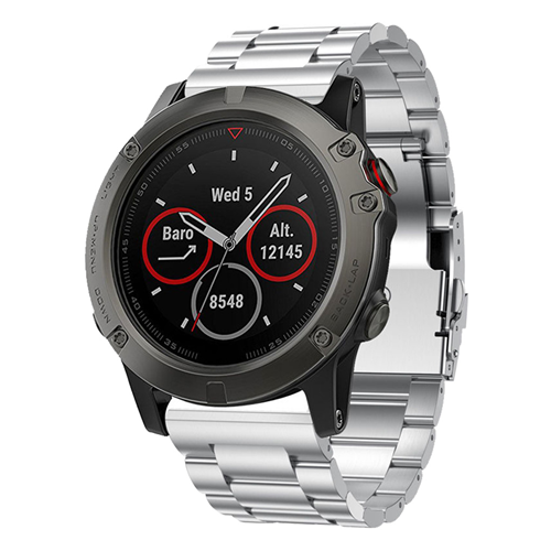 StrapsCo Stainless Steel Bracelet Band for Garmin Fenix 5S in Silver