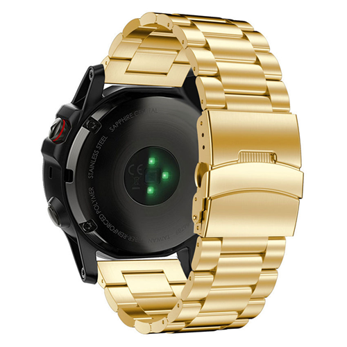 StrapsCo Stainless Steel Bracelet Band for Garmin Fenix 5S in Yellow Gold