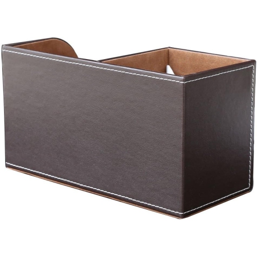 Range-tout de bureau multifonction en cuir, boîte de rangement, crayon/stylo, téléphone cellulaire, cartes de nom d’entreprise, couleurs de