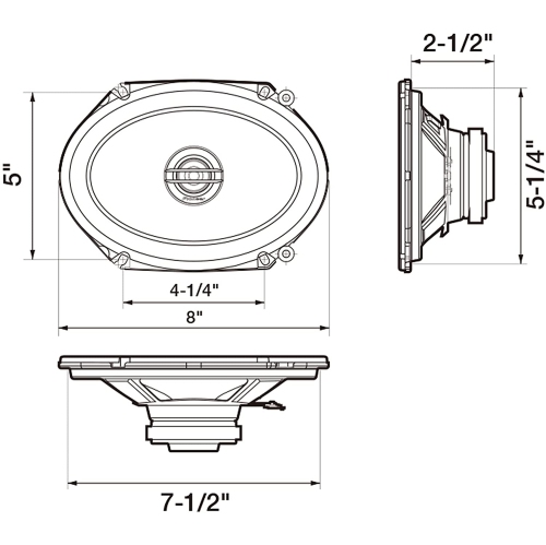Pioneer TS-G6820S G-Series 6" x 8" 250-Watt 2-Way Coaxial Speakers