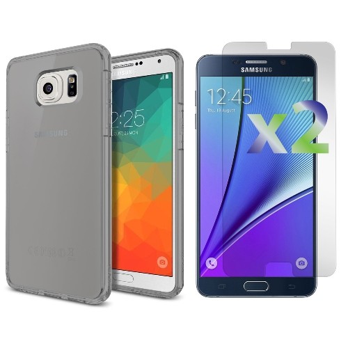 Exian Fitted Soft Shell Case for Samsung Galaxy Note 5 - Gray