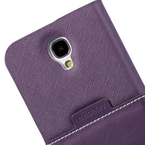 BASEUS – Étui en cuir journal pour bloc-notes samsung srs galaxy G-s4, violet