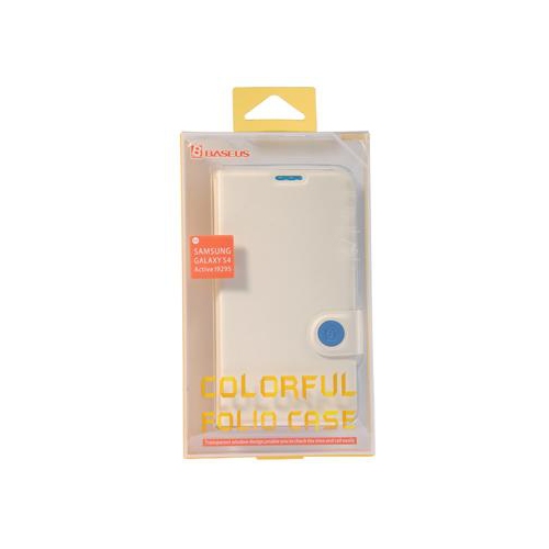 Étui folio de BASEUS pour g-s4 i9500 21896 po de samsung, blanc/bleu