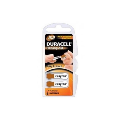 30-Pack Size 312 Duracell Easy Tab Hearing Aid Batteries