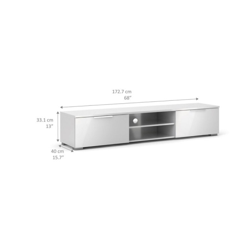 Tvilum Match Modern 68" TV Stand in White High Gloss