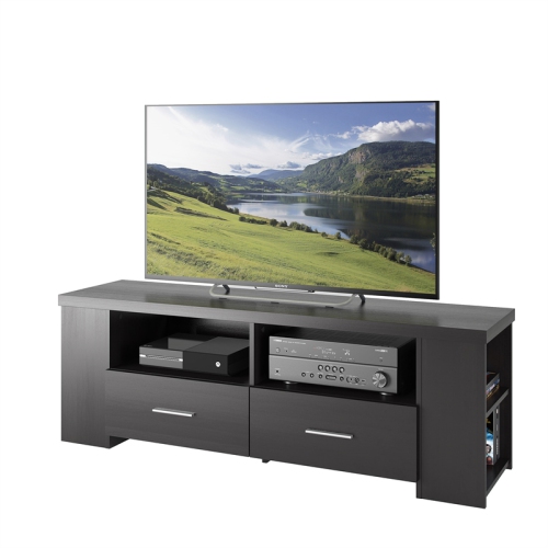 CorLiving Bromley Ravenwood Black TV Bench, for TVs up to 75"