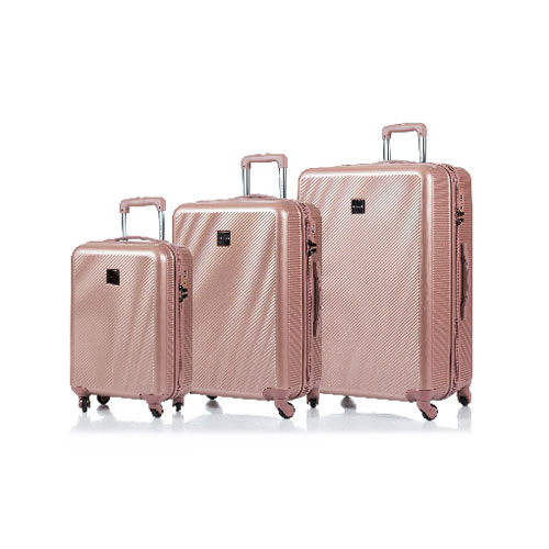 3 piece rose gold luggage set