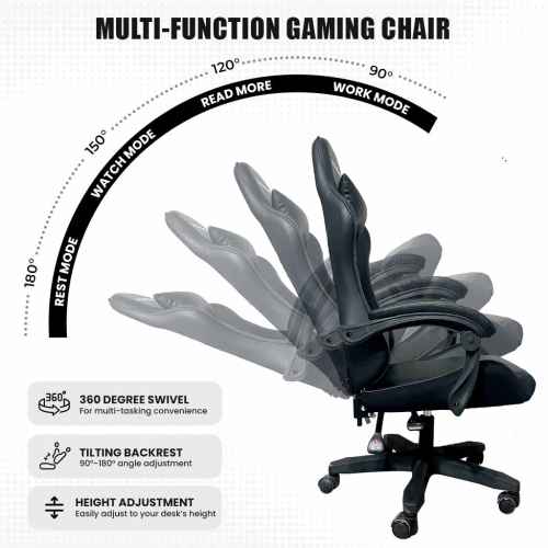 MotionGrey Executive Office Gaming Chair - Comfortable, Ergonomic, High Back, PU Leather, Reclining Executive Desk Chair with Height Adjustment,